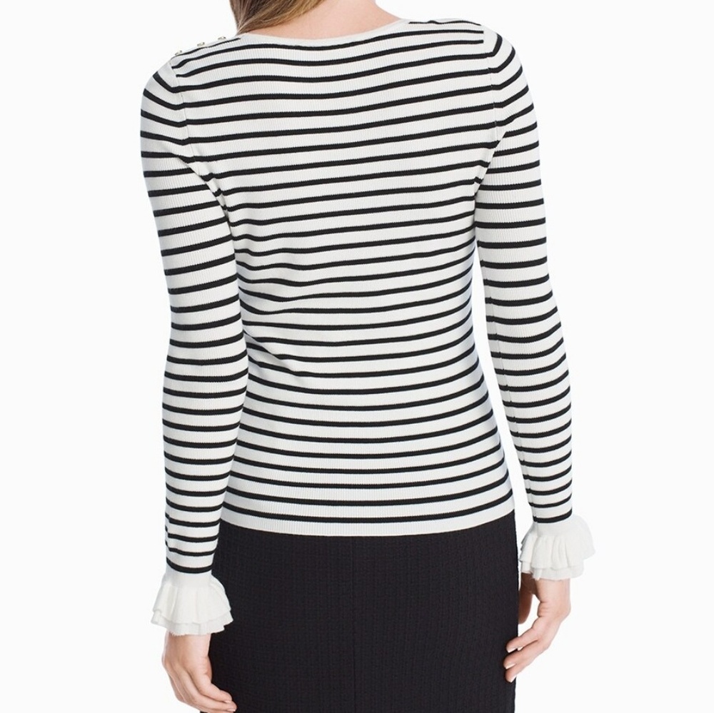 ●White House Black Market Ruffle Sleeve Sweater - Picture 2 of 2